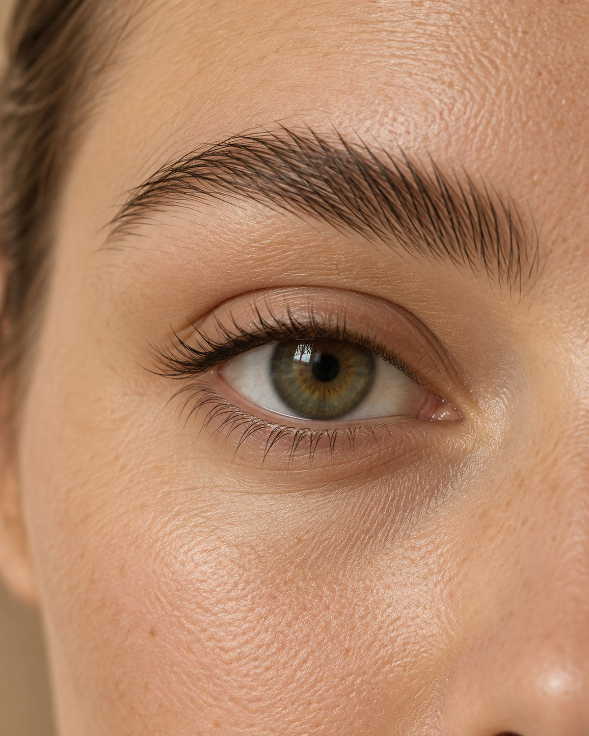 Gros plan sur un sourcil brossé poil à poil