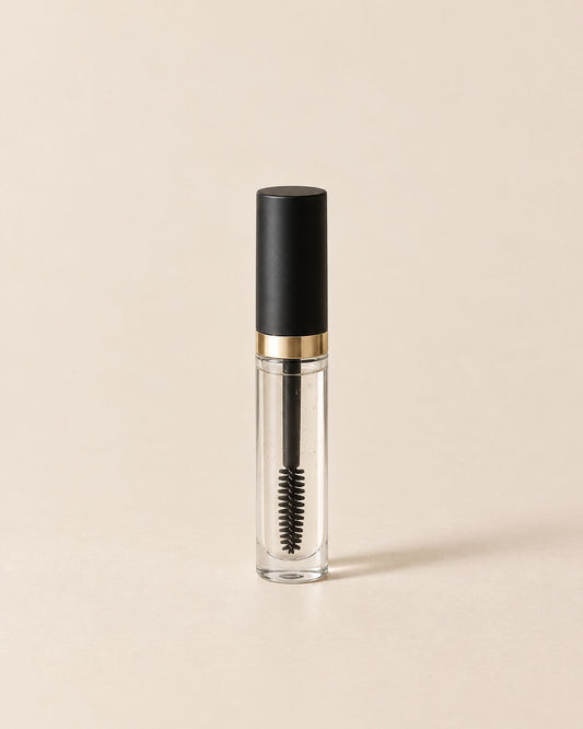 Gel Fixateur Sourcils, flacon transparent à bouchon noir, version transparente