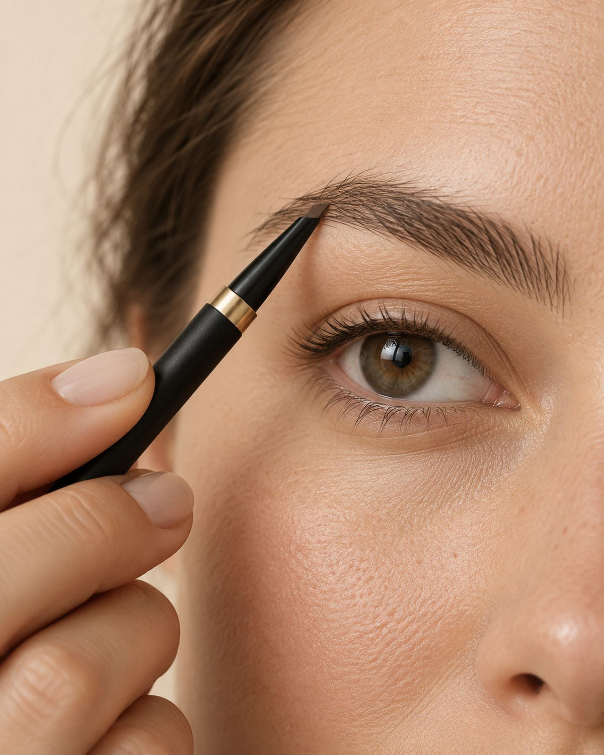 Sourcil dessiné en petits traits avec le crayon